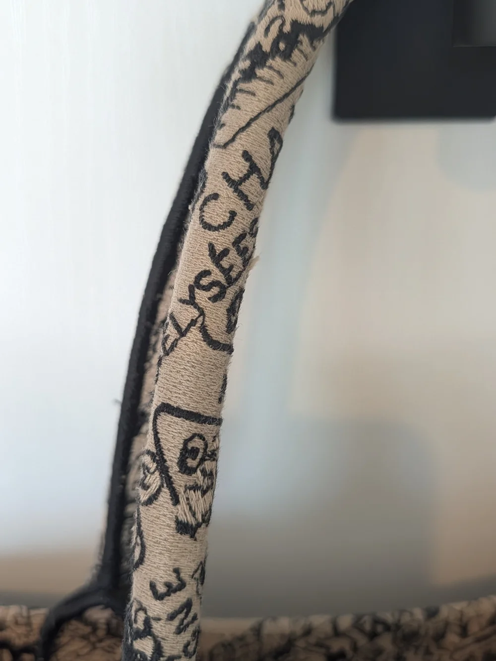 Dior Medium Book Tote In Plan De Paris Embroidered Black And Beige Canvas
